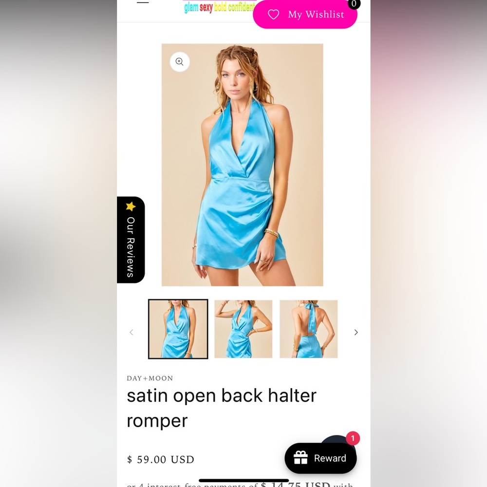Blue halter romper